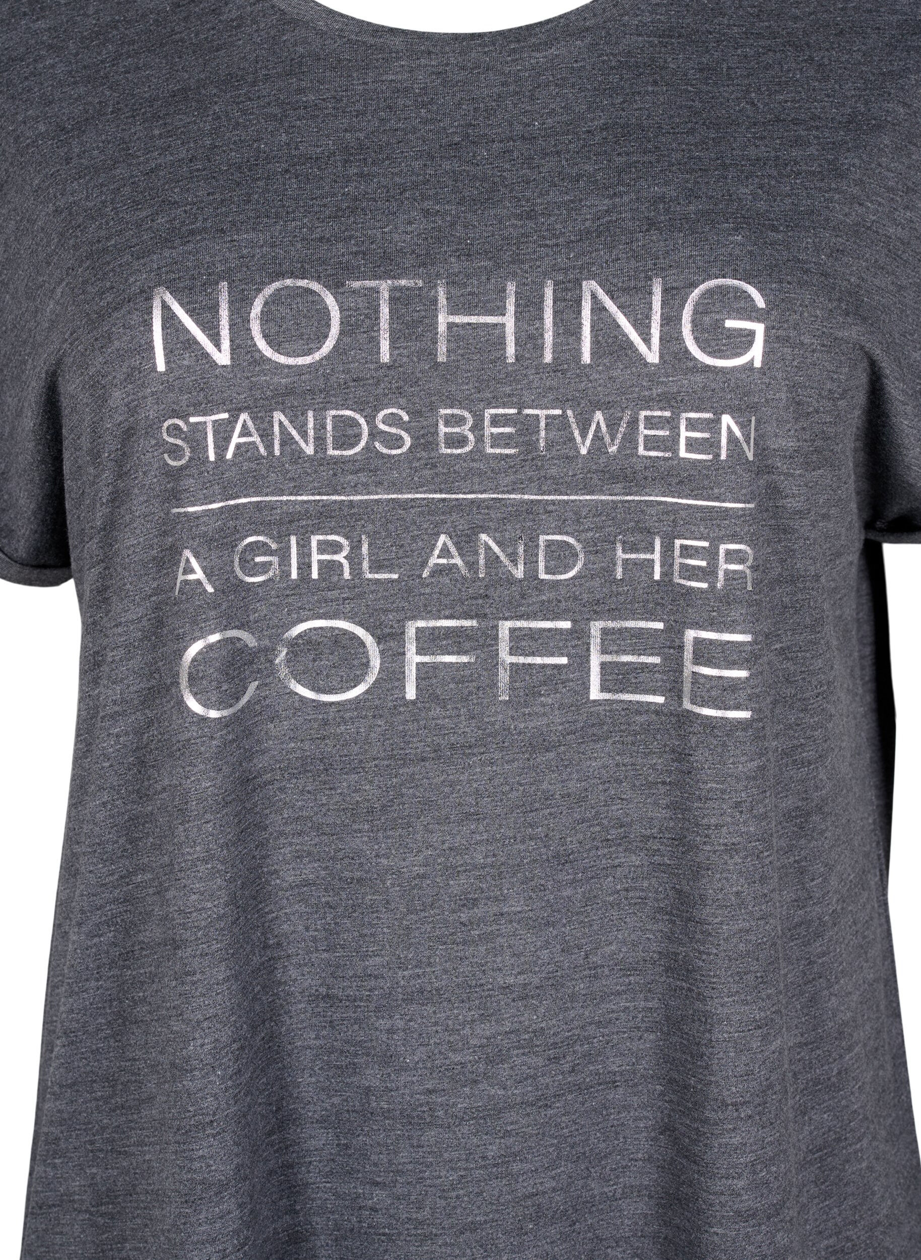 Zizzi Nattkjole med korte ermer og tekstprint, , Packshot image number 2