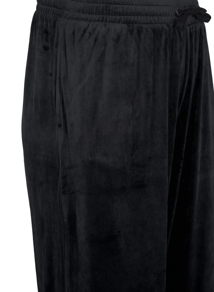 Løse velour bukser, Black, Packshot image number 2