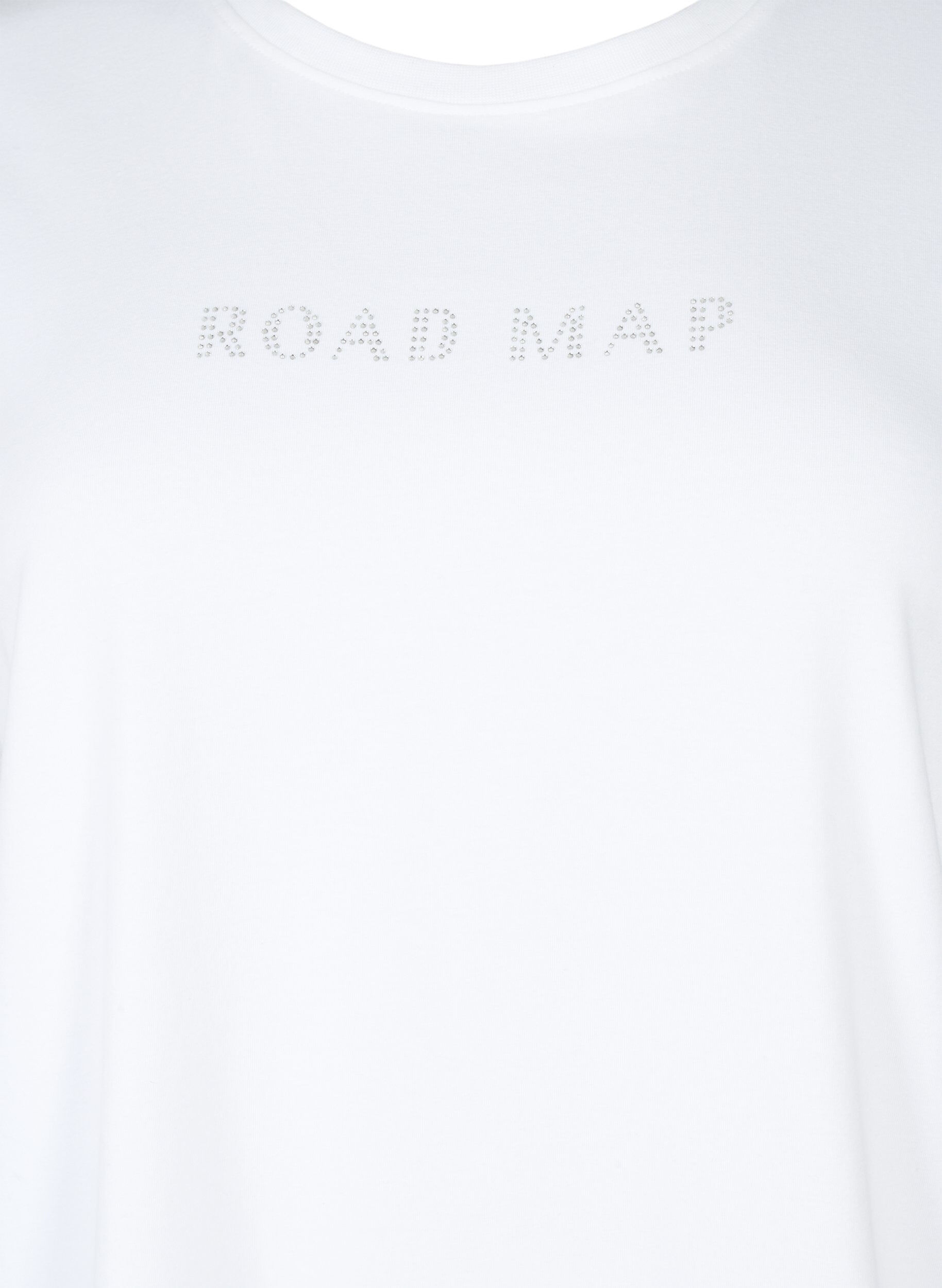 Zizzi T-skjorte i &oslash;kologisk bomull med similisteiner, White, Packshot image number 2