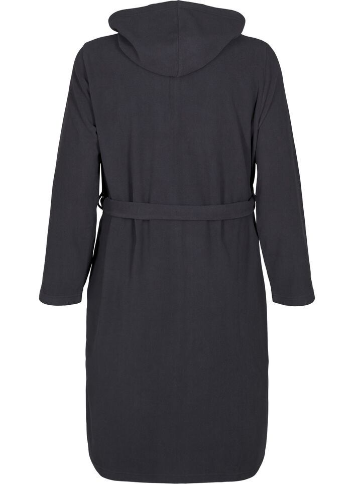 Morgenkåpe med glidelås og hette, Grå, Packshot image number 1