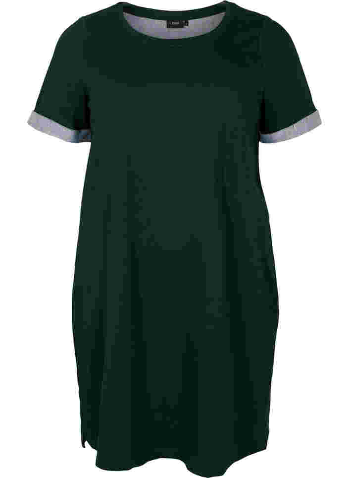 Kjole med korte ermer og splitt, Scarab, Packshot image number 0