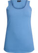 Ensfarget basic topp i bomull, Blå, Packshot image number 0