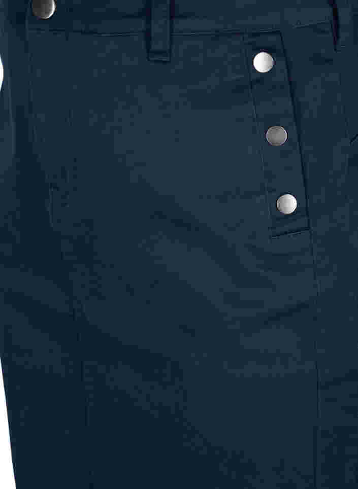 Tettsittende skjørt med knappedetaljer, Navy, Packshot image number 2