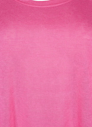 Zizzi Bluse med 3/4-ermer, Shocking Pink, Packshot image number 2