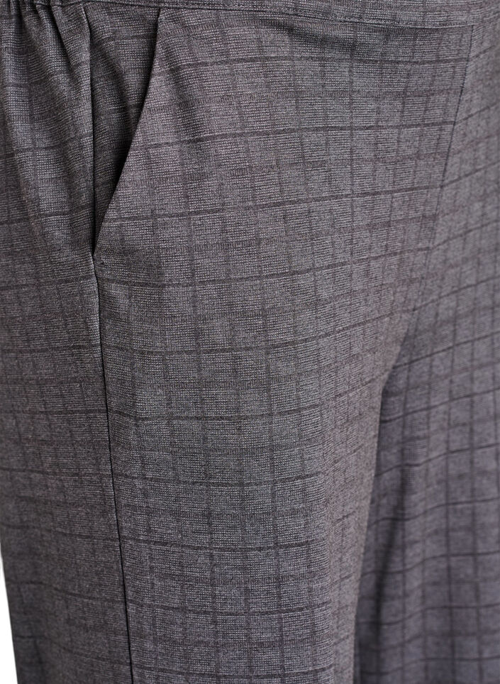 Rutete bukser med vide ben, Grå, Packshot image number 2