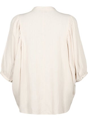 Skjortebluse med 3/4 ermer, Moonbeam, Packshot image number 1