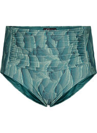 Bikinitruser med høy midje og trykk, Tropical Leaf AOP