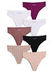 7-pakning G-strenger i bomull med ukedager trykt, Rosa, Packshot image number 0