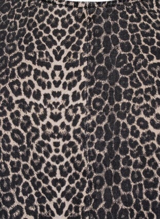 Zizzi Ermeløs denimtopp med leopardmønster, Brun, Packshot image number 2