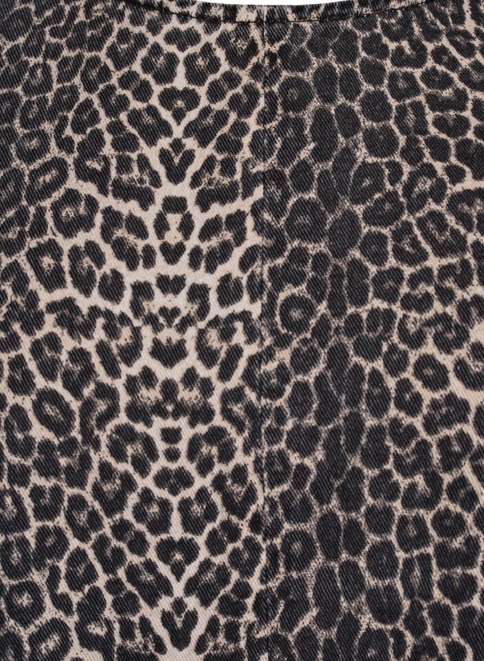 Ermeløs denimtopp med leopardmønster, Brun, Packshot image number 2