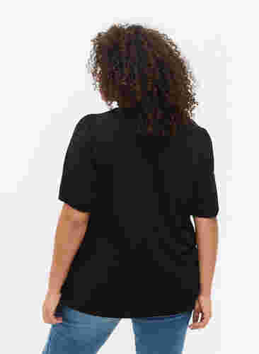 T-skjorte i bomull med 2/4-ermer, Black, Model image number 1