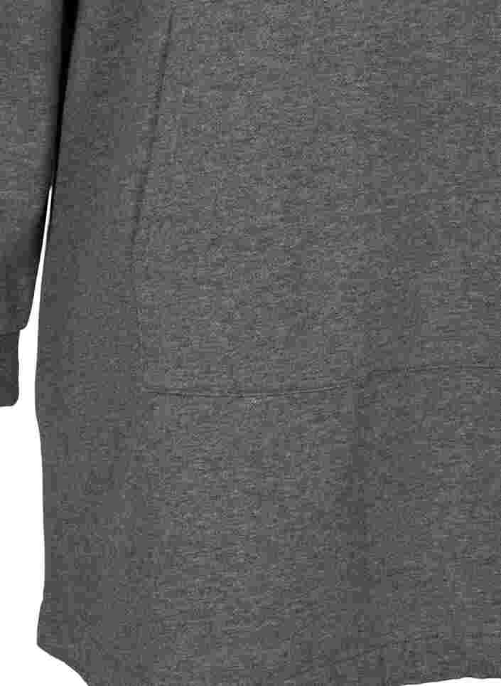 Hettekjole med lomme foran, Dark Grey Melange, Packshot image number 3