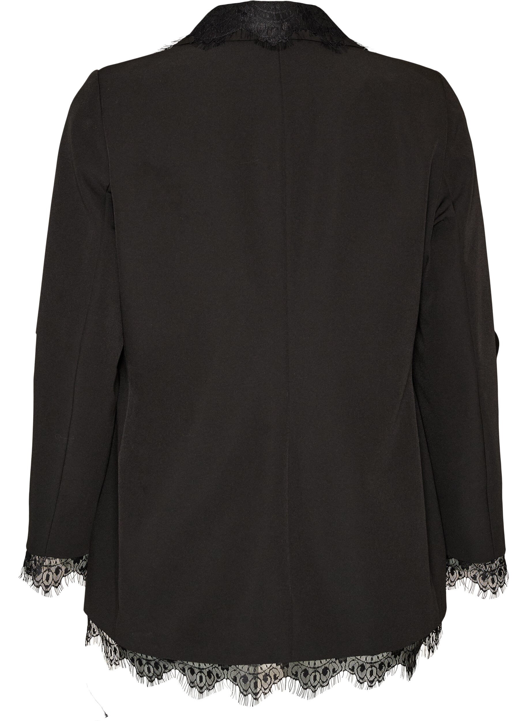ZizziBlazer med blondedetaljer, Svart, Packshot image number 1