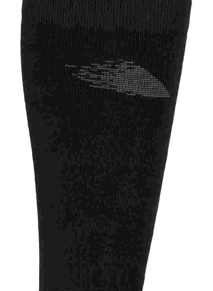 Skistrømper i bomull, Black/Medium Grey, Packshot image number 2