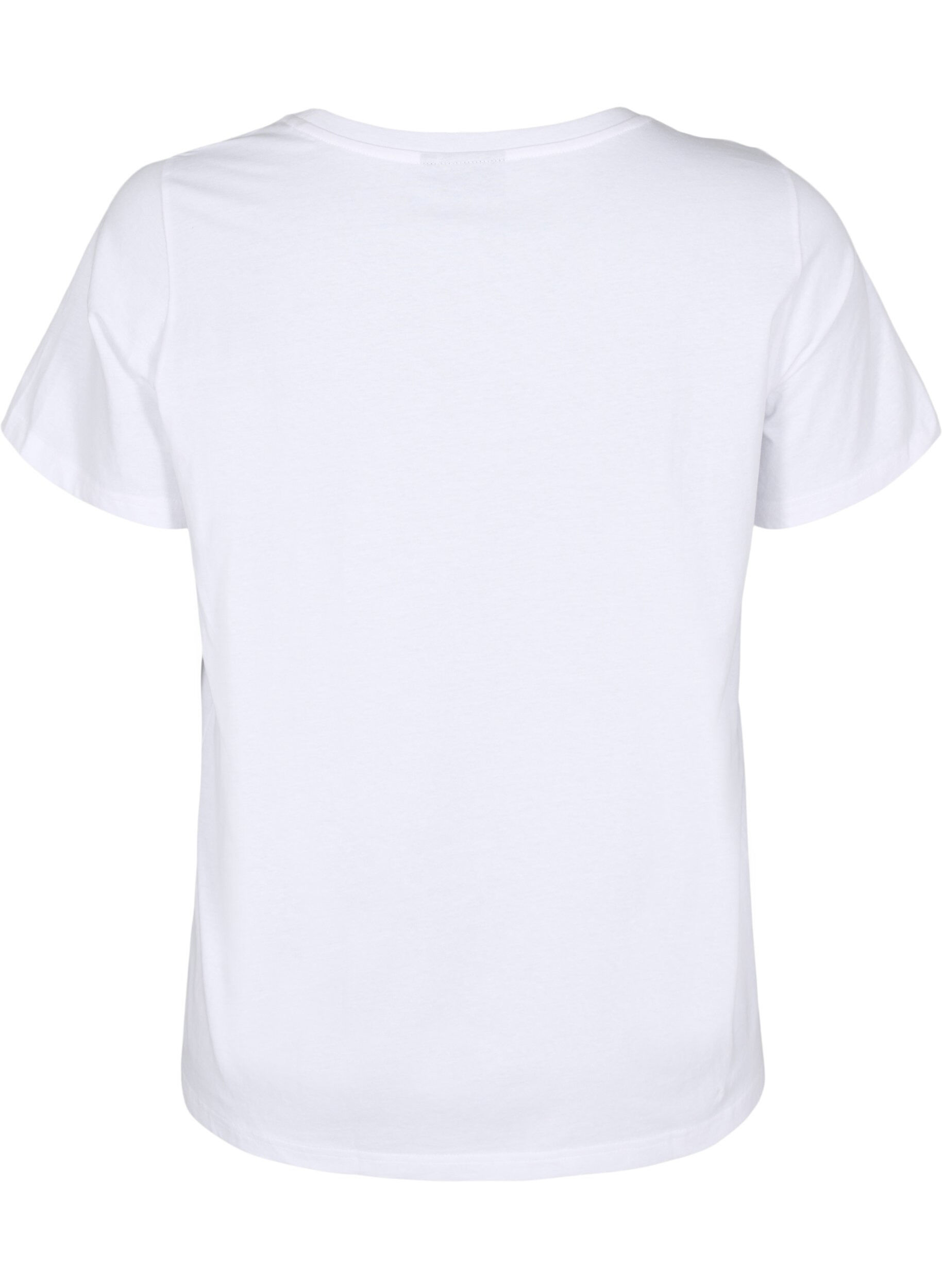 Zizzi Bomulls-t-skjorte med motiv, Bright W. w. Heart, Packshot image number 1