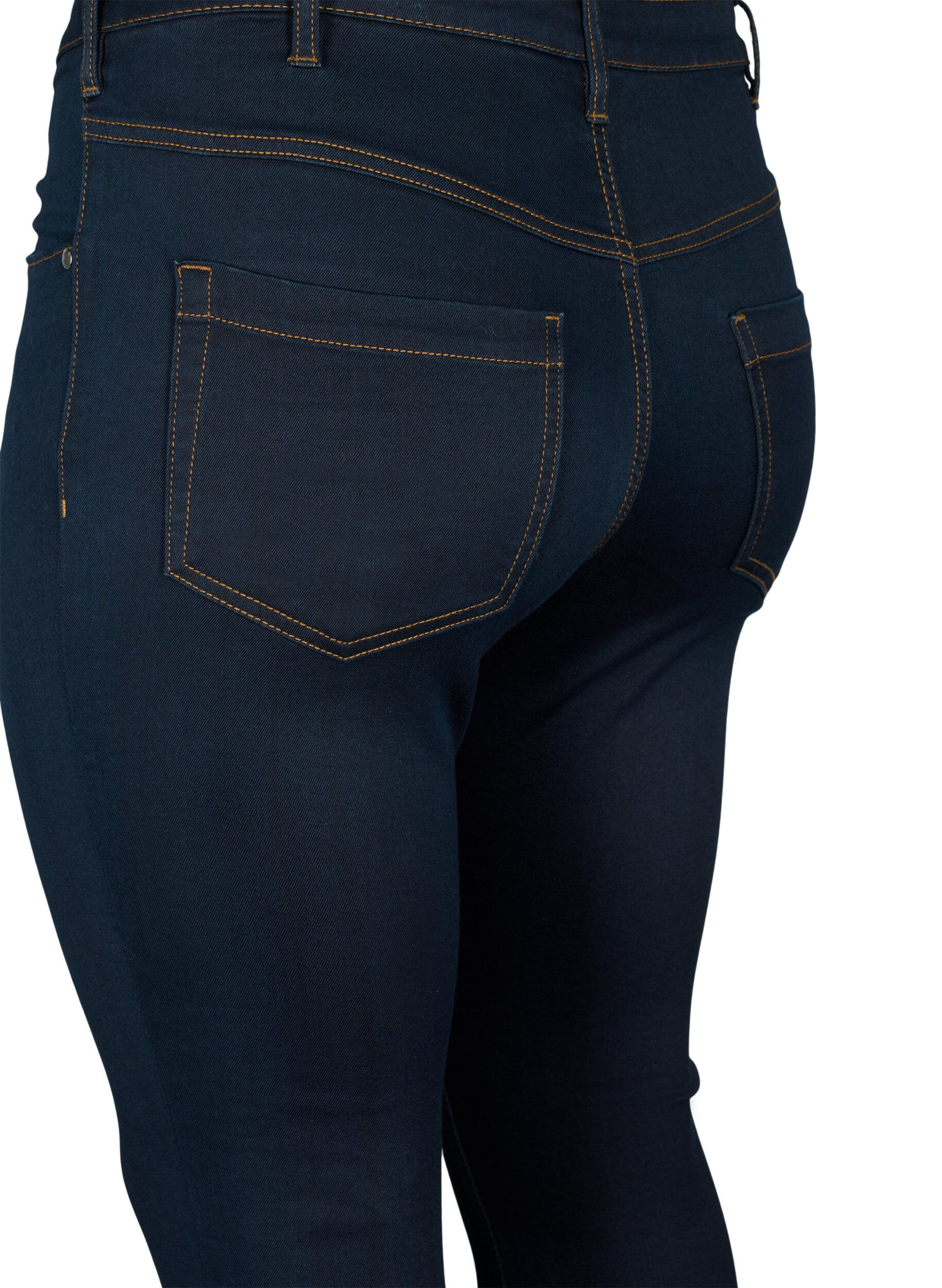 Zizzi Super slim Amy jeans med h&oslash;yt liv, Tobacco Un, Packshot image number 3