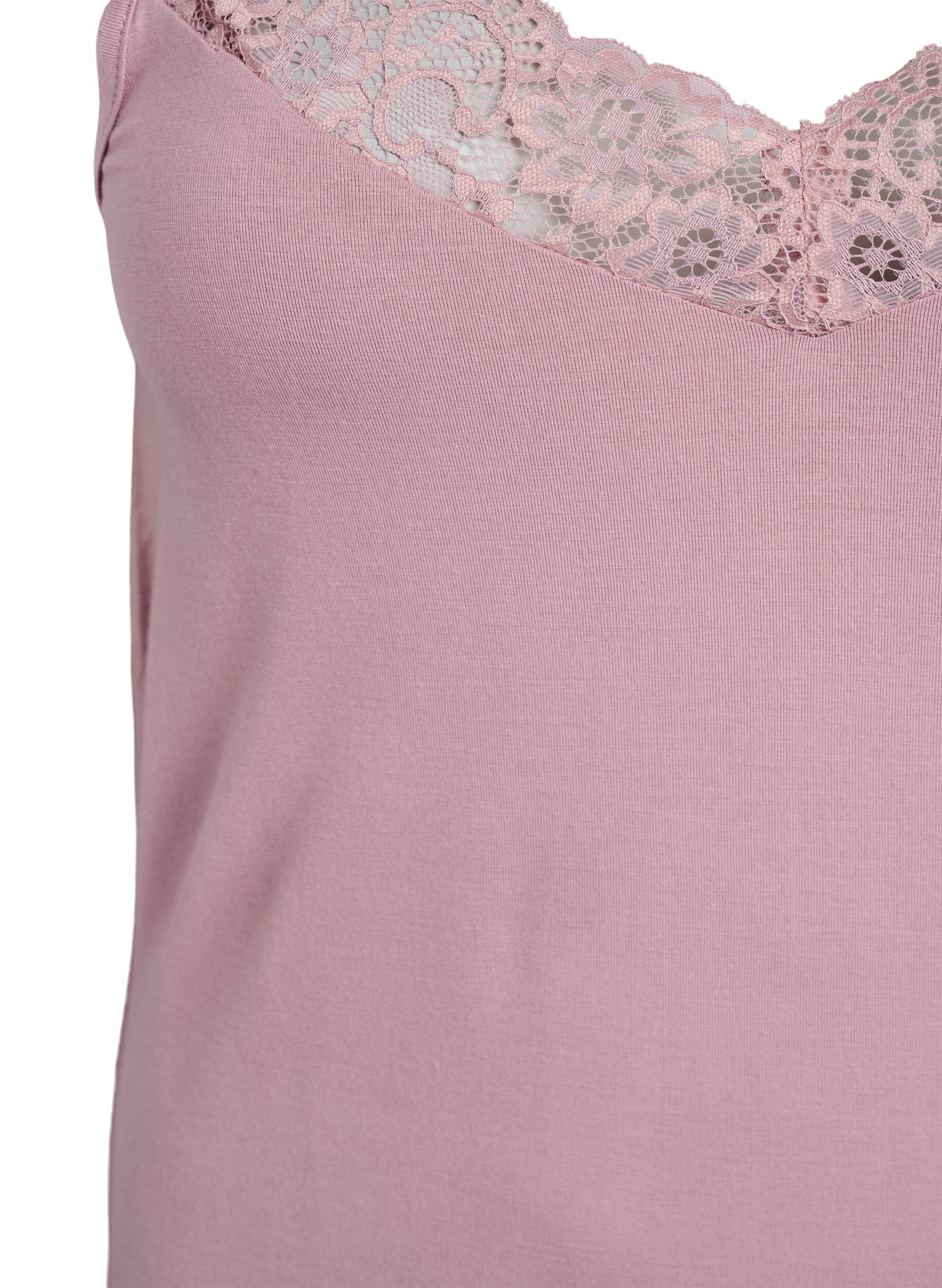 ZizziViscose-topp med blondedetaljer, Rosa, Packshot image number 2