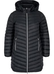 Lett jakke med lommer og avtakbar hette, Black