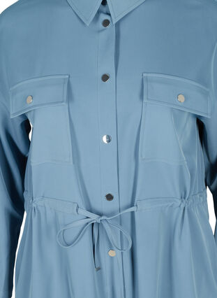 Langermet skjortejakke med knyting og lommer, Blue Shadow, Packshot image number 2