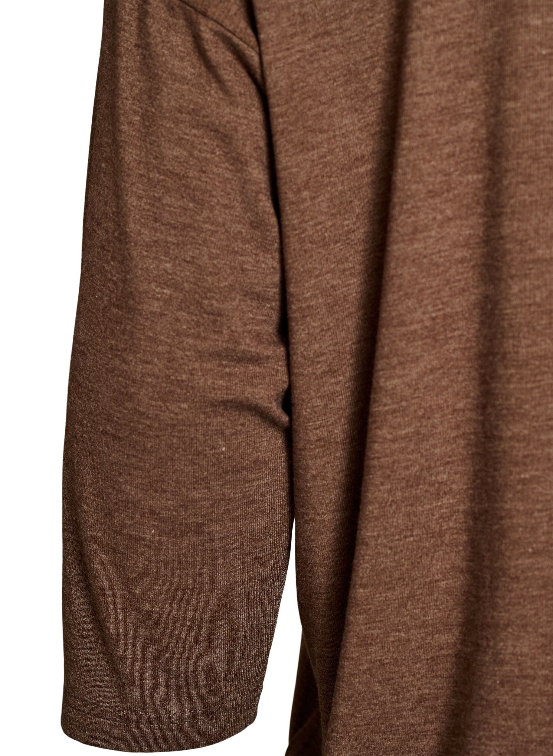 ZizziJersey bluse med 3/4 ermer, Brun, Packshot image number 3
