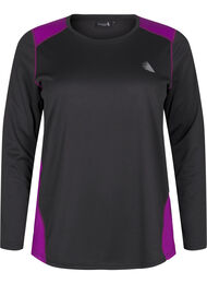 To-tone termisk topp med lange ermer, Black w. Charisma