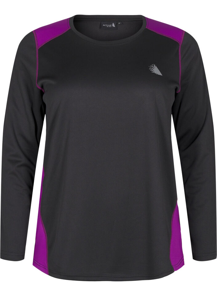To-tone termisk topp med lange ermer, Black w. Charisma, Packshot