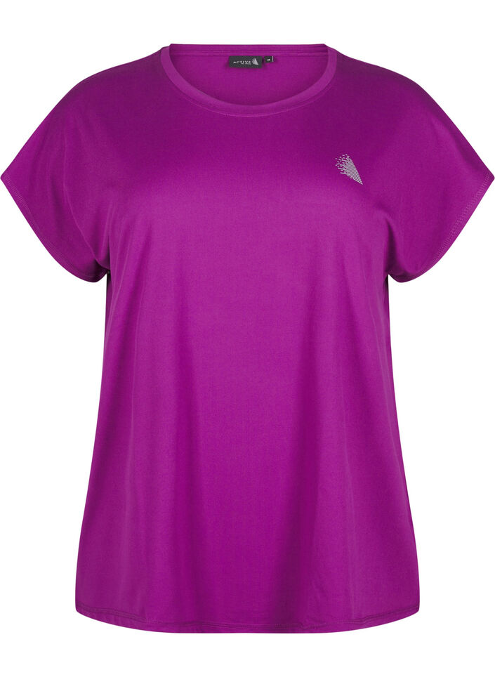 Ensfarget t-skjorte til trening, Lilla, Packshot image number 0