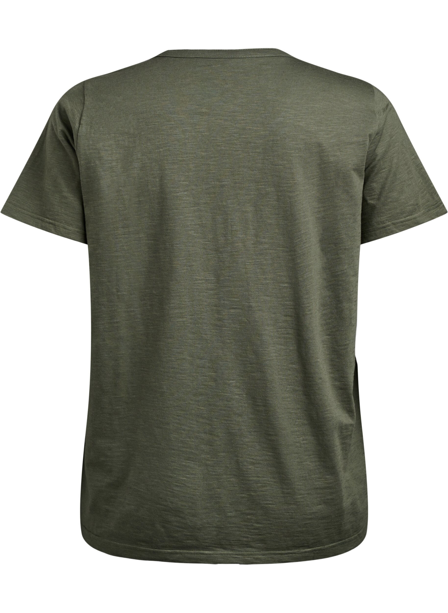 ZizziT-skjorte med knappdetalj, Gr&oslash;nn, Packshot image number 1