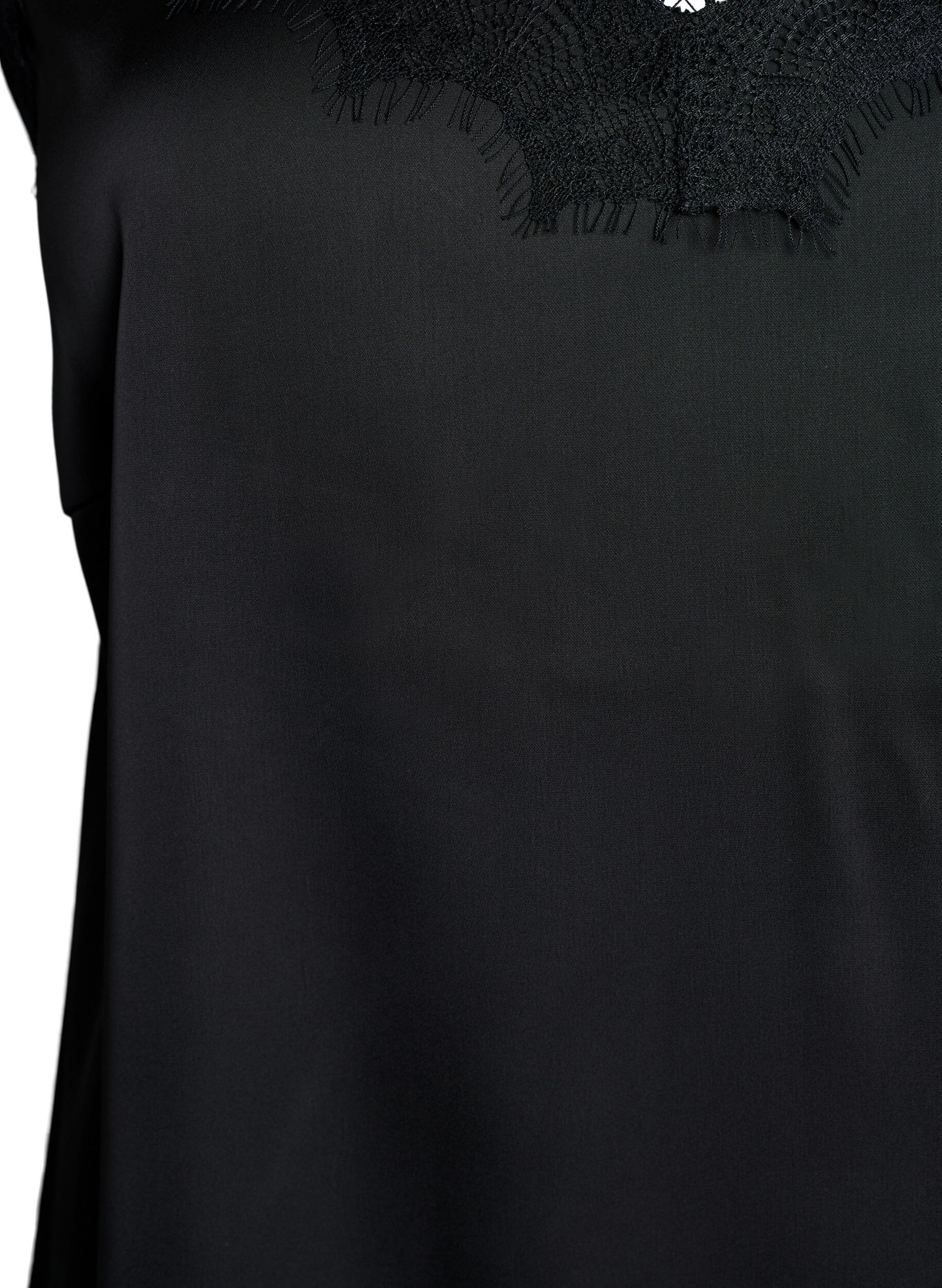 Zizzi Satintopp med blonder, Svart, Packshot image number 2