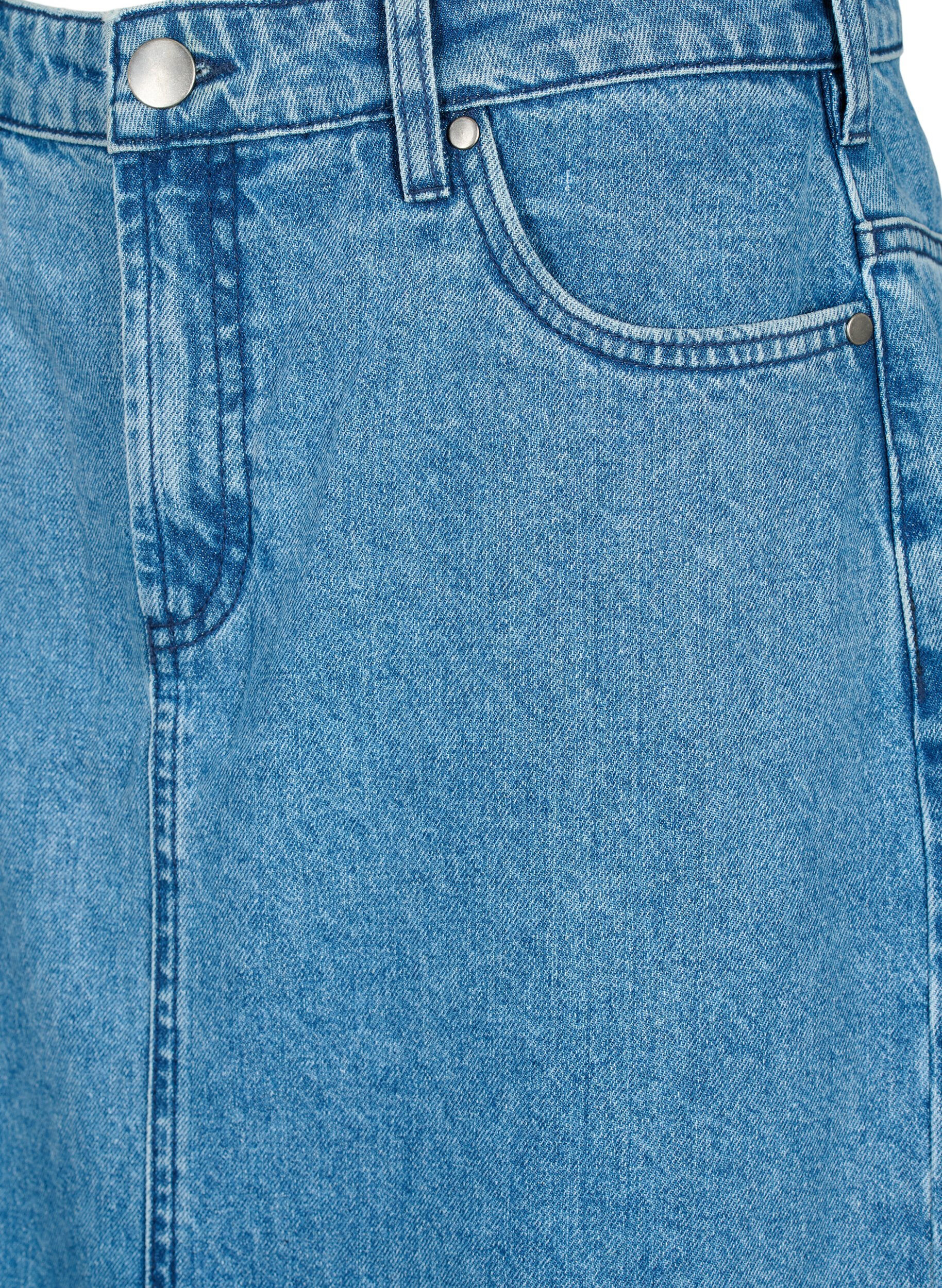 Zizzi Midilengde denimskj&oslash;rt med splitt bak, Denim Blue, Packshot image number 2