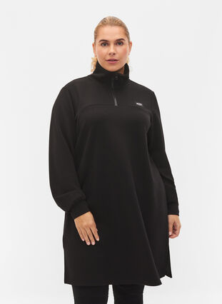 Kjole med høy hals, Black, Model image number 0