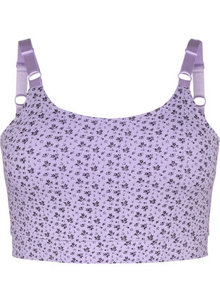 Zizzi 2-pack BH-topp i bomull med justerbare stropper, Purple Rose/Black, Packshot image number 2