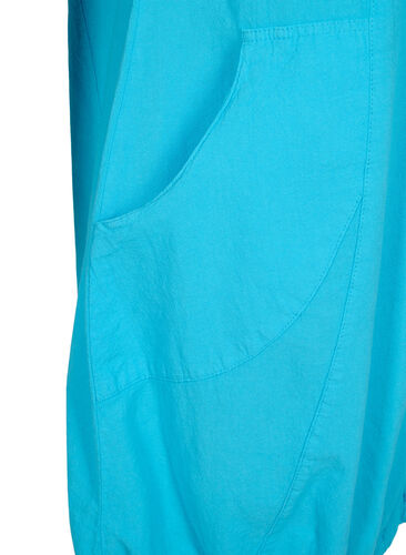 Kortermet kjole i bomull, Blue Atoll, Packshot image number 3