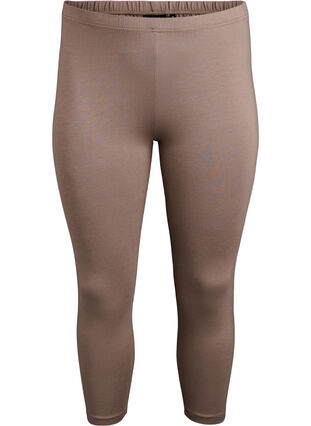 Zizzi Basis 3/4 leggings i viskose, Brun, Packshot image number 0