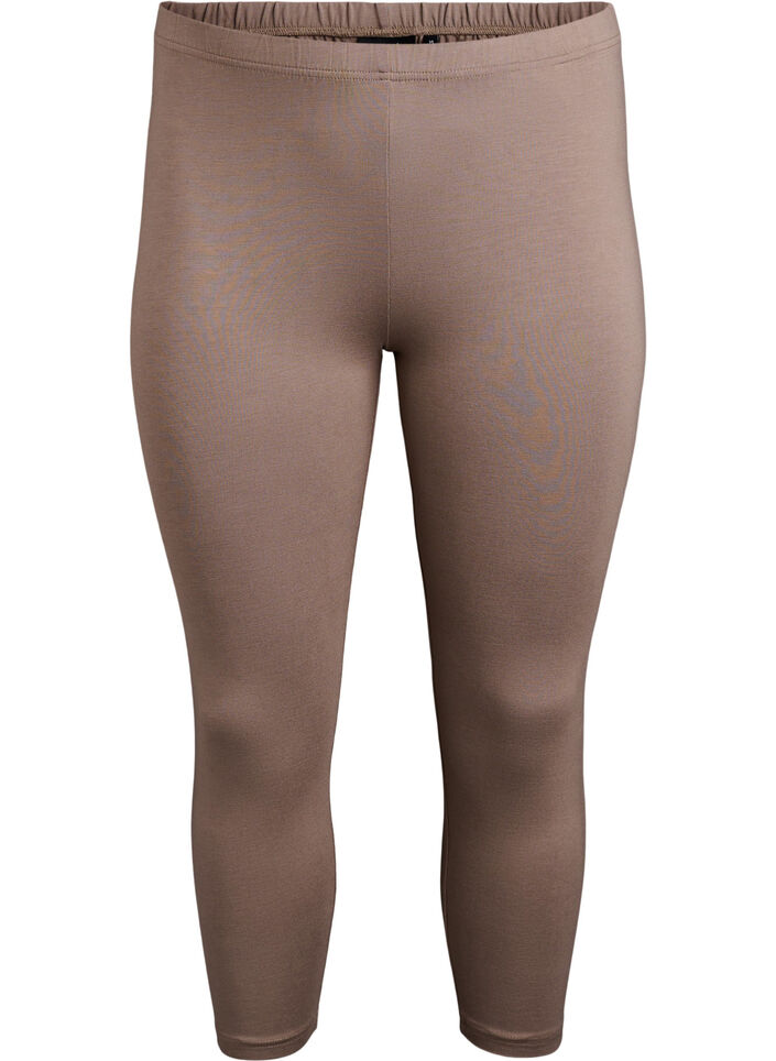 Basis 3/4 leggings i viskose, Brun, Packshot image number 0
