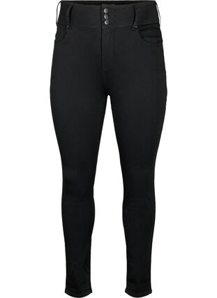 Super slanke Bea-jeans med ekstra høy midje, Black, Packshot image number 0
