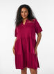 Jerseykjole med blondedetaljer og et lagdelt skj&oslash;rt, R&oslash;d, Model image number 0