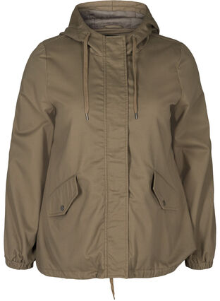 Kort jakke med hette og lommer, Bungee Cord , Packshot image number 0