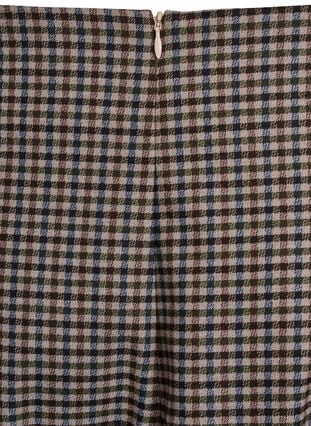 Zizzi Klassisk A-formet skjørt, Brown Check, Packshot image number 3