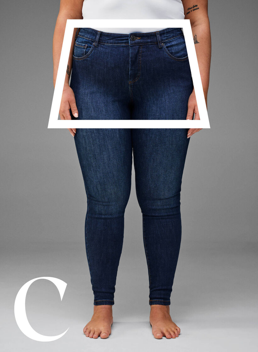 Supersmale jeans med høy midje, Dark Blue, Model
