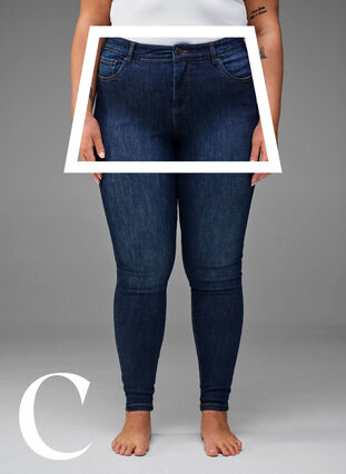 Supersmale jeans med høy midje, Dark Blue, Model image number 2