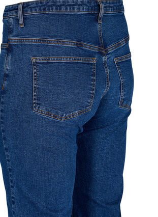  Gemma jeans med høy midje og rett passform, Dark blue, Packshot image number 3