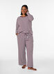 Stripete pyjamasbukser med h&oslash;y midje og vide ben, R&oslash;d, Model image number 0