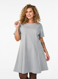 Kort A-linje jersey kjole, Grå Kort A-linje jersey kjole, Grå, Model