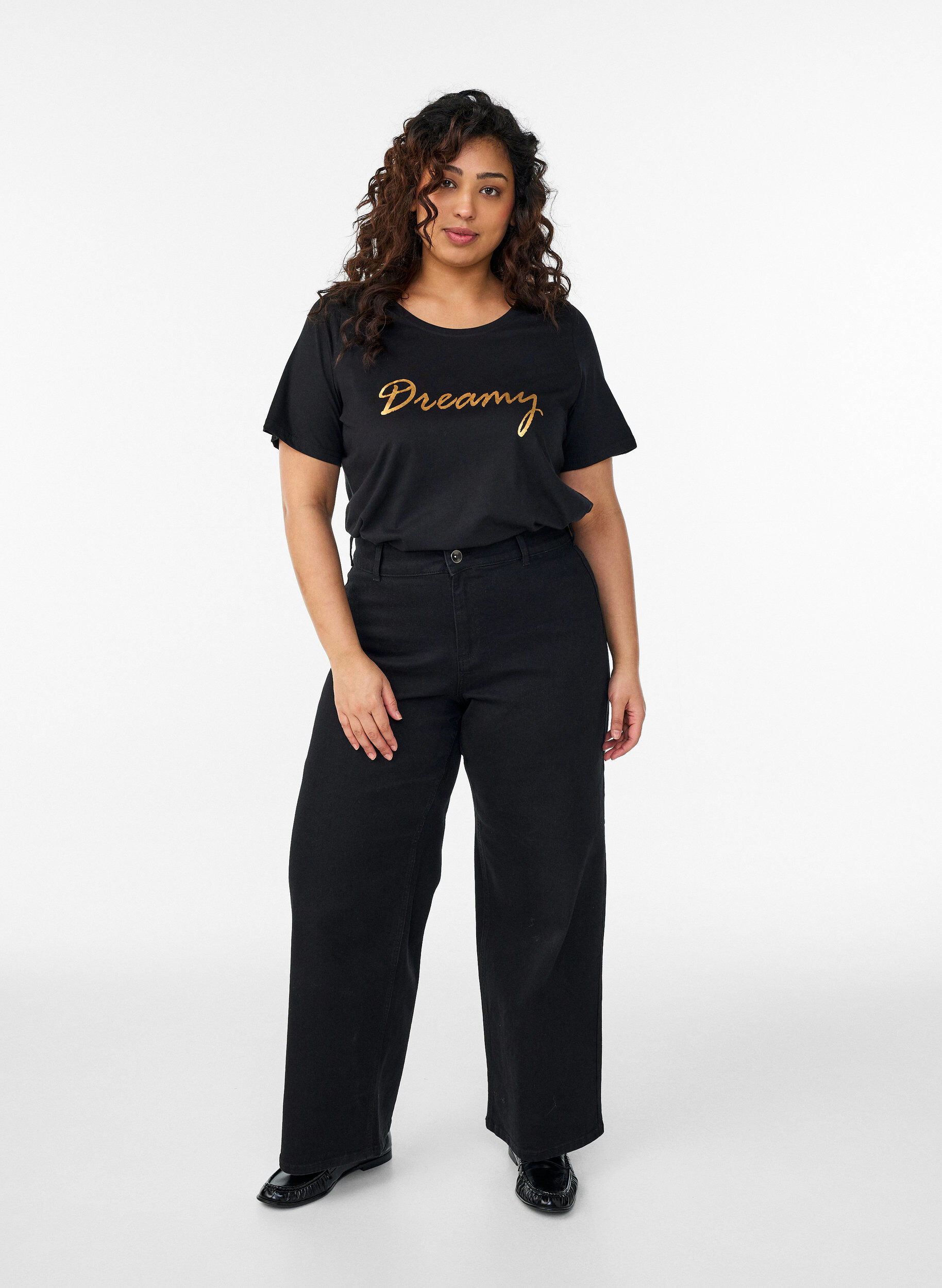 ZizziT-skjorte med trykk, Svart, Model image number 1