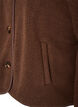 Teddyjakke med rund hals og knapper, Brun, Packshot image number 3