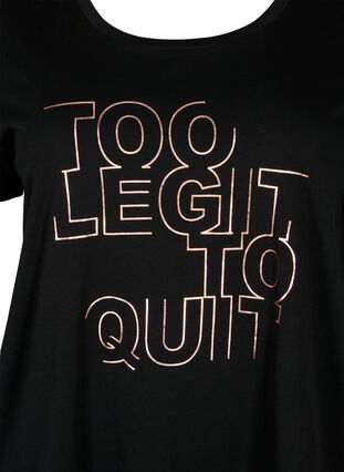 Trenings-t-skjorte med trykk, Black w. Too Legit , Packshot image number 2