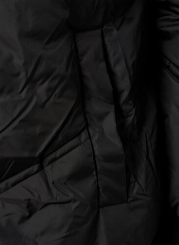 Lang puffer-vinterjakke, Black, Packshot image number 3