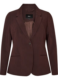 Klassisk blazer med enkel knappelukking, Brun