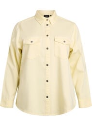 Denimskjorte med brystlommer, Gul